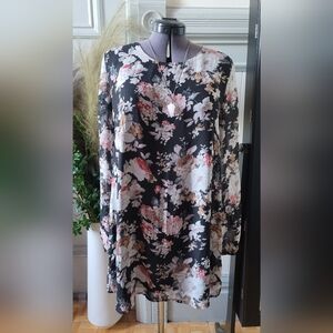 Black floral mini dress